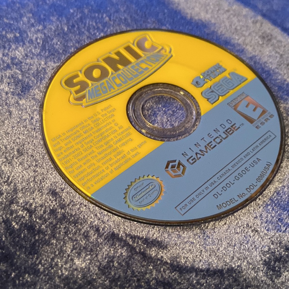 Nintendo GameCube Sega Sonic Mega Collection Disc Only 🎮🕹🦔